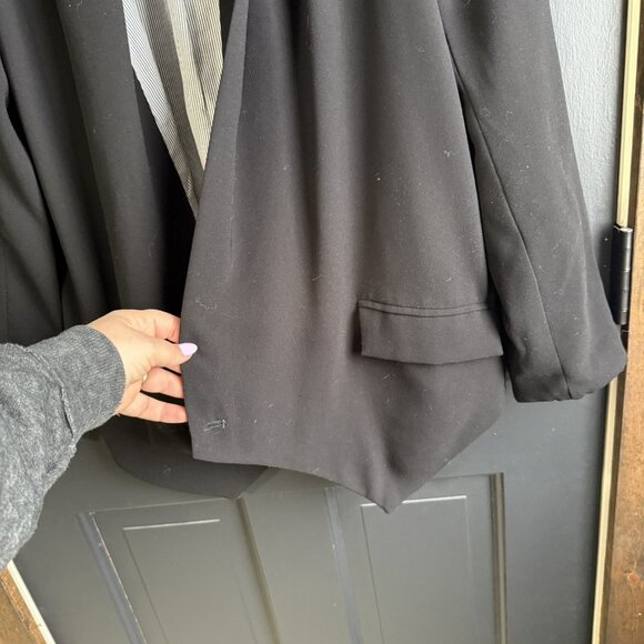 Anthropologie Cartonnier Black Blazer Jacket Draped Open- Front Size Small - Picture 6 of 14